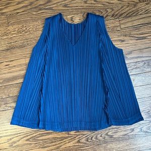 ISSEY MIYAKE PLEATS PLEASE OCEAN BLUE TRAPEZE TOP SIZE 3 (M)
